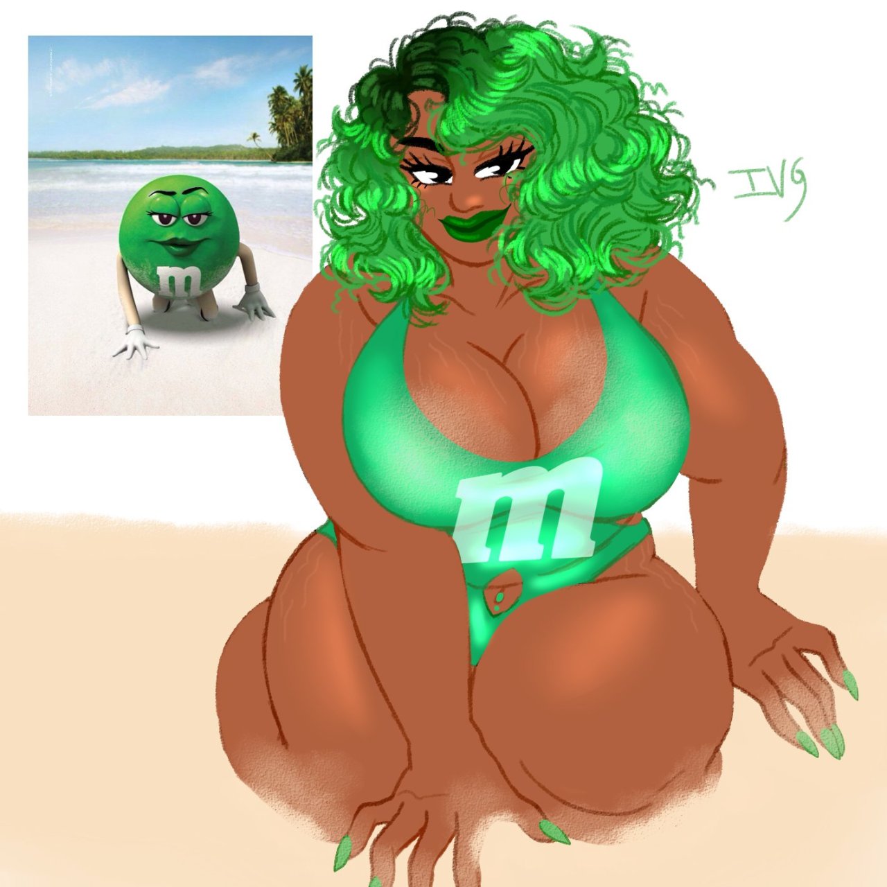 green m&m human