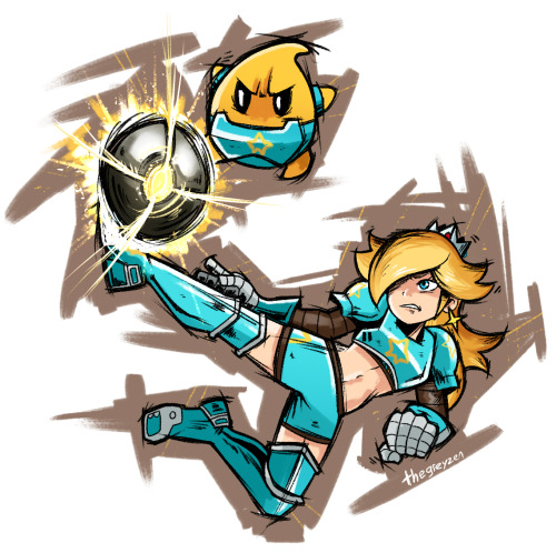 Rosalina and Luma in Mario Strikers Charged style!