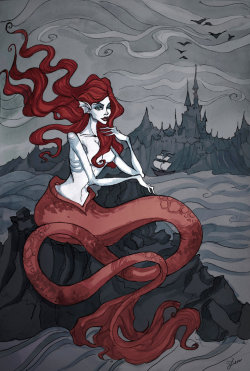 modern-faerie-tales:  &ldquo;The Little Mermaid&rdquo; by IrenHorrors. Source