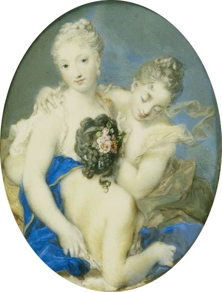 rosalba-carriera: Portrait of Françoise Marie de Bourbon, Duchess of Orléans and wife 