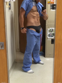 b-r-i-e-f:  It’s not just the body. it’s the scrubs/bikni brief/hot body combo that turn me on.