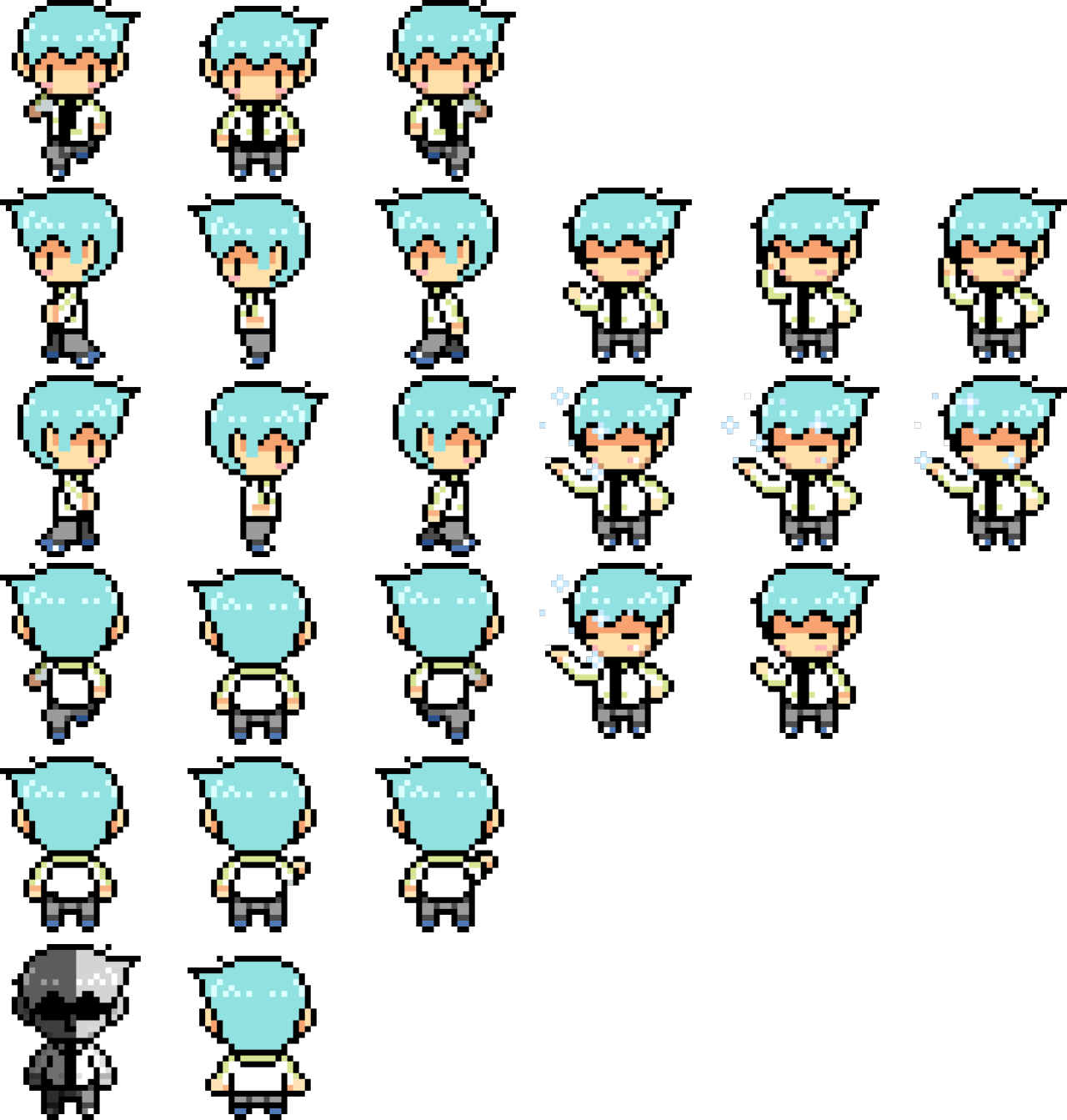 bagel 🎄🇵🇸 on X: I remade the #omori sprites  / X