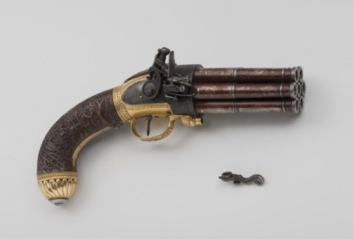 Seven barrel flintlock revolver, Austria, circa 1810.from The State Hermitage Museum, St. Petersburg