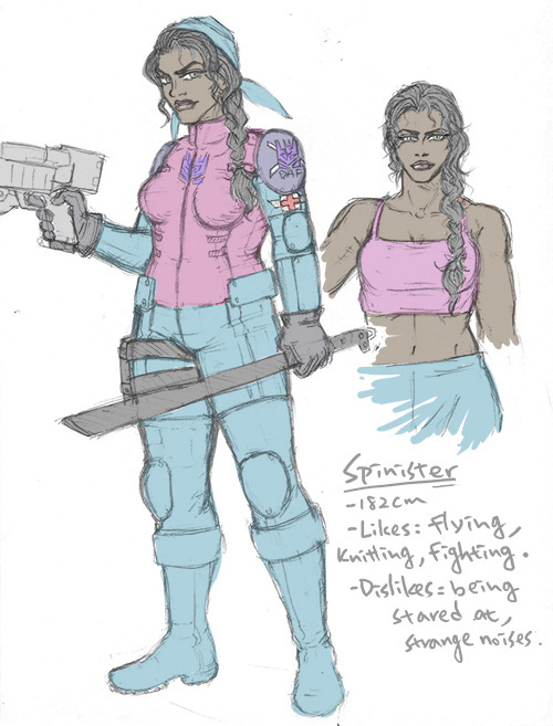 Have a human!female!Spinister. Imagine MTMTE characters as women is my kink, don&rsquo;t judge m