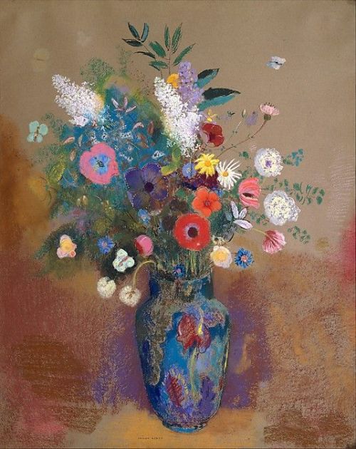 byronsmuse:1905. Odilon Redon, Bouquet of Flowers, Pastel on paper, probably ca. 1905