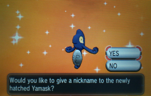 shinyhunterj:Shiny Yamask! He Hatched for me after 1204 eggs. I tried for this shiny back in gen 5 b