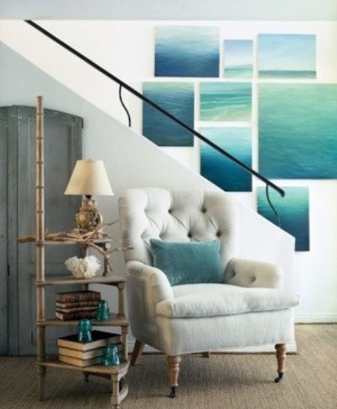 Beachy Turquoise in the Living Room