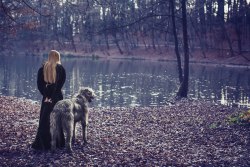 hyperb0rean:  Ena Čuček and Irish Wolfhound,