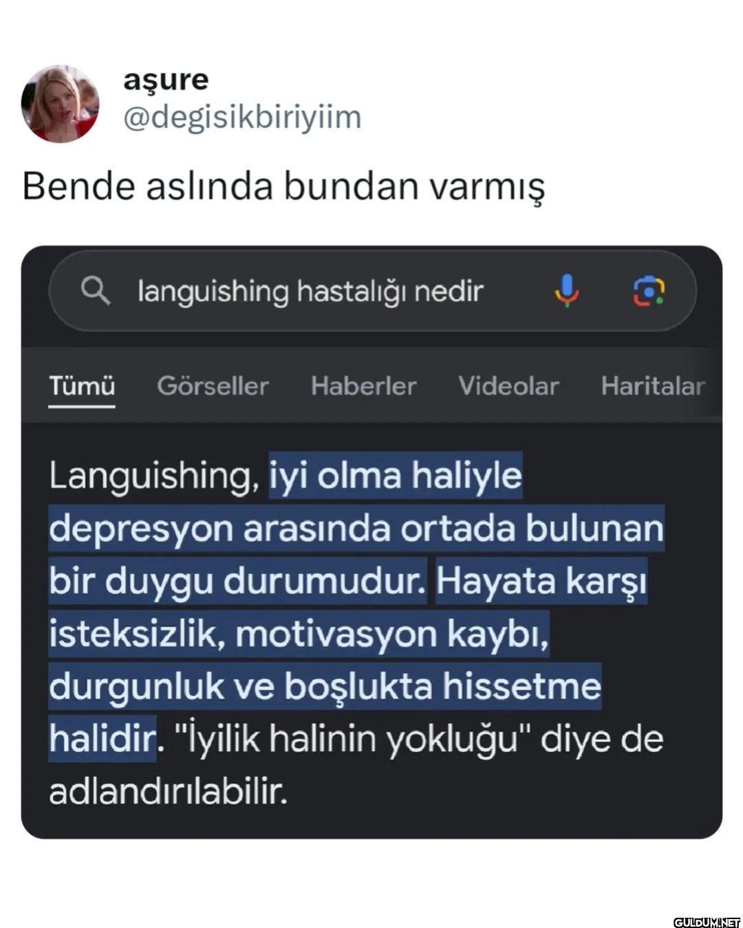 Çoğumuzda olan şey aslında...