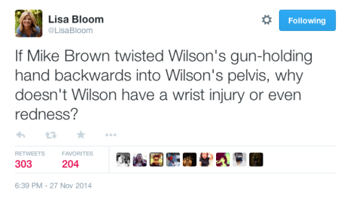 justice4mikebrown:Lisa Bloom on Ferguson grand jury and Darren Wilson’s testimony (storify)More: Lis