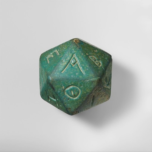 cavedraconem: ros-e: via-appia: Faience polyhedron inscribed with letters of the Greek alphabet Roma