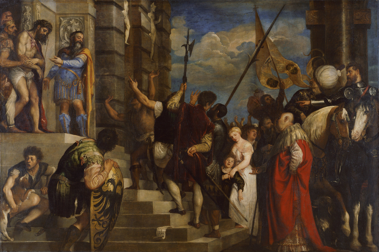 Tiziano Vecellio (1485/90-1576), Ecce Homo, 1543; oil on canvas, 242 x 361 cm; Kunsthistorisches