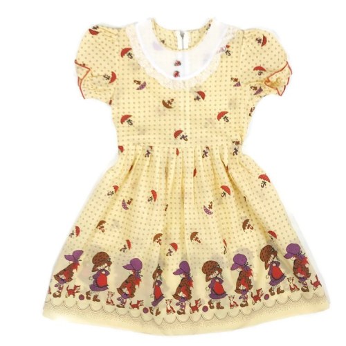 Kid dress with kittens and umbrellas  Link in profile or message to purchase  #vintagekidsclothes #v