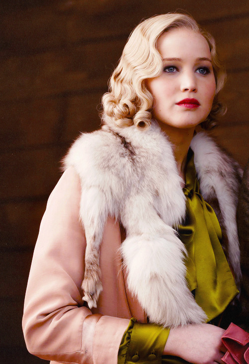 Serena, 2014Costume design: Signe Sejlund lightweight peach duster coat, olive green silk pussybow b