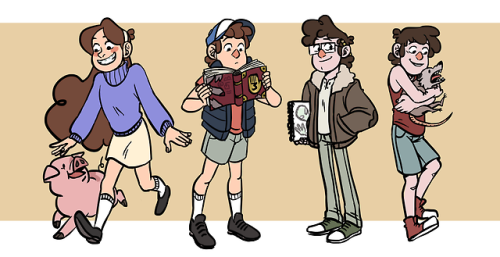 hellmandraws:I just wanted to draw them at different ages. ¯\_(ツ)_/¯I’ve drawn older Dipper and Mabe