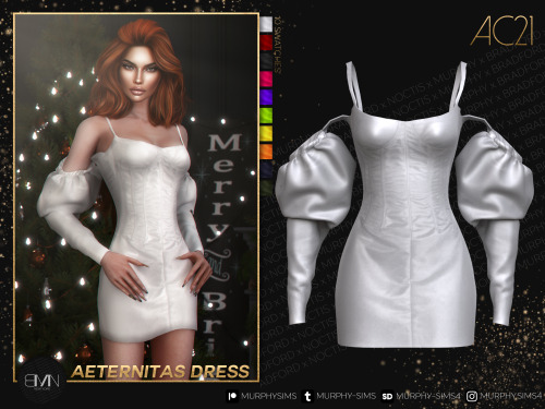 Aeternitas Dress [AC21 - Day 12]100% new mesh10 swatchesHQ/BG compatibleFemale teen +All LODsCustom 