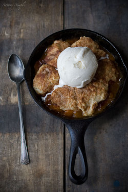 bakeddd:  skillet peach cobbler click here