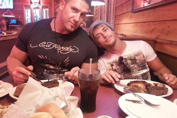 rob-terry-the-welsh-colossus:  roby terry and rockstar spud   Rockstar Spud you lucky