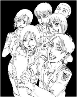 snkmerchandise: News: SnK “Hitori Koma Okiri” Fan Submissions Book Original Release Dates: August 9th, 2018Retail Price: TBA The SnK Smartpass AU project has announced a new upcoming book, with the cover illustrated by Isayama Hajime and featuring