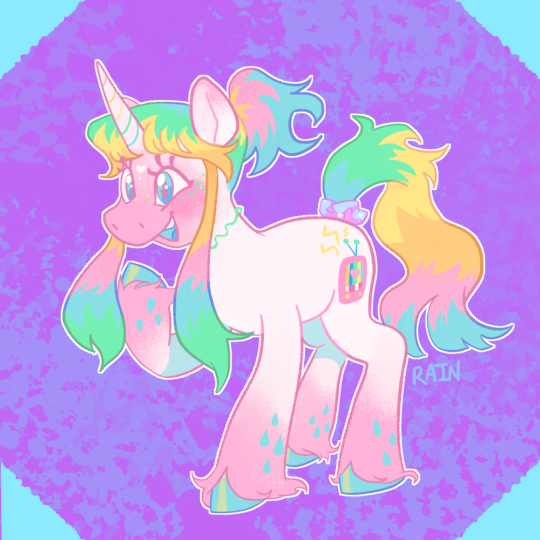 umbrellascribbles:my ponysona STATIC RAIN!!!!🌧⚡️