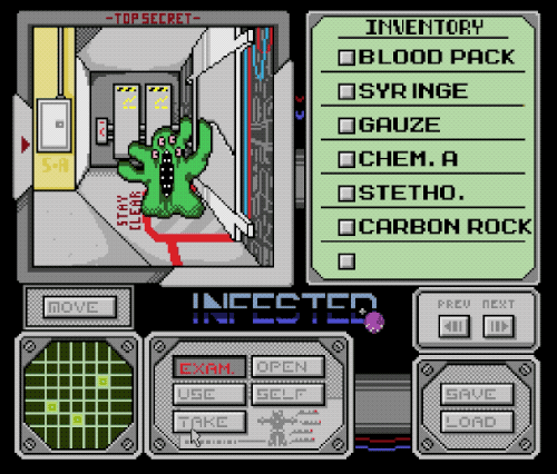 freegameplanet:Infested is a funny NES styled pulp Sci-Fi horror adventure game with lots of ways to