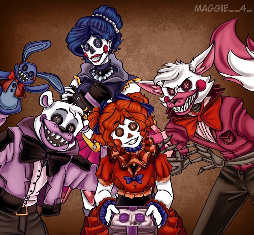 maggie44paint: FNAF Sister Location Squad in Coraline style :D