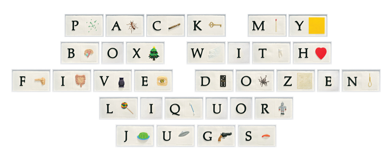 museumuesum:  John BaldessariABC Art (Low Relief): A/Ant, etc., (keyboard), 2009,