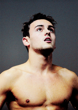 tomdaleysource: Tom Daley looks on during