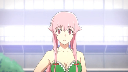 Yuno Gasai barefoot from episode 3 of Future Diary