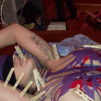 houseofmanycums:  A bit of wax and electro play, at the House of Many Cums.  All