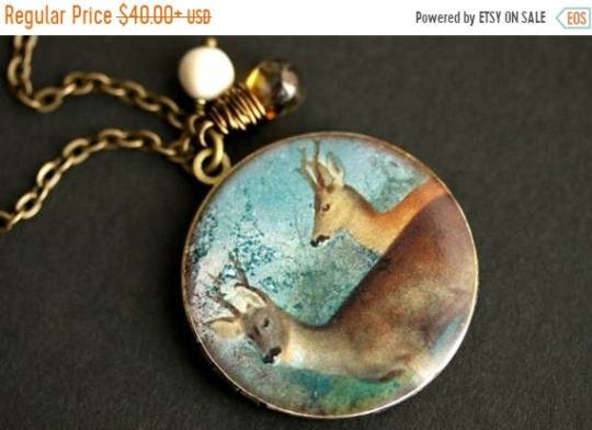 VALENTINE SALE Deer Locket Necklace. Young Bucks Necklace. Deer Necklace with Glass Teardrop and White Pearl Charm. Picture Locket. Bronze N by TheTeardropShop from The Teardrop Shop. Now available at https://ift.tt/3s1kITn! #Etsy Shop for TheTeardropShop #Handmade#Jewelry