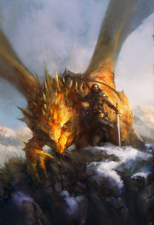 cinemagorgeous:Dragon Rider by artist Ev Shipard.