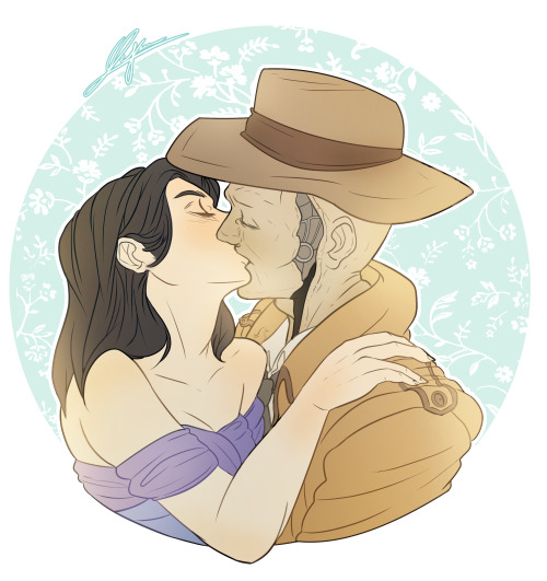 Special couple commission for Dolly-Belladonna , Nick Valentine and Imelda from Fallout 4.