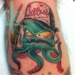 lostsoultattoos:  Squidbillies / The Walking Dead crossover  Done at Psycho Tattoo in Marietta, Georgia   Follow my Instagram: erickcampion 