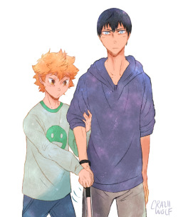 craziiwolf:An au where Kageyama is blind and all he can see is the tiny orange blur who is always with him.