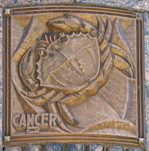 decoarchitecture:  Facade Details, Adler Planetarium, Chicago, Illinoisby Terence Faircloth Signs of the zodiac / sky. From Flickr:   Art deco bronze ornamental zodiac signs on the facade of the Adler Planetarium in Chicago, Illinois.   