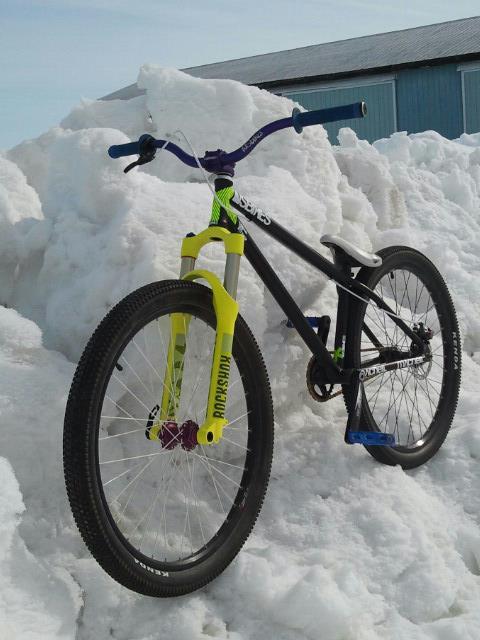 bikes-and-trees:  Friend’s bike. Just got new forks & it looks prime! 