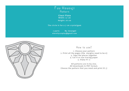 Free Cosplay Pattern Fuu Hououjii - Chest Plate PDF Formathttp://patterns.jenangel.nl/wp-content/upl