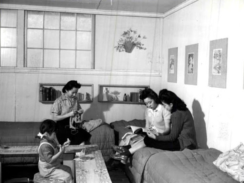 awesomepeoplereading: Women read at the Granada War Relocation Center, also known as Camp Amache.&nb