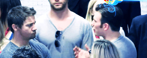 knitterfly75:akafoxxcub:evanss-chris:(+)THE RESTING BITCH FACE IS BACK!This looks like Renner is rea