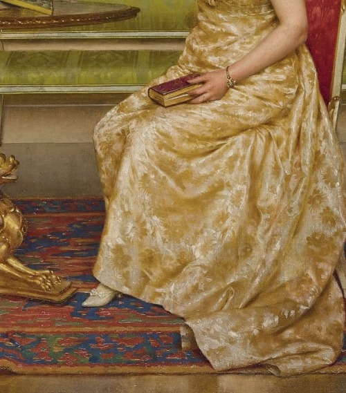 “The Suitor” (detail) by Vittorio Reggianini (1858-1938).