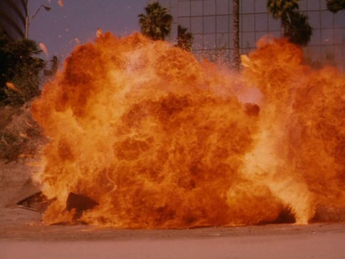 Just a few of the many explosions in about the first 10 seconds of Richard Pepin’s Hologram Man.