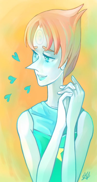 thelingerings:  I HAD TO DRAW PEARL OKAY This is probably one of her fangirling moments that occur when her gem girlfriend does something badass.