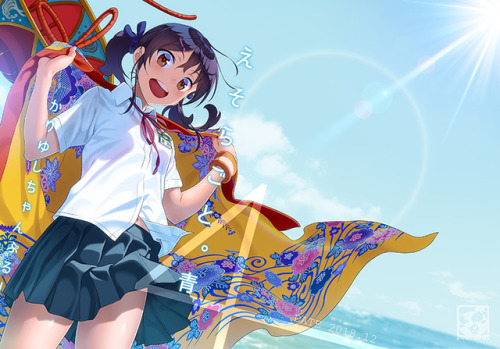 pairan-pailand:  【C95情報】冬コミ３日目東ソ08b サークル「白狼島」にて看板娘本新刊「えそらごと。４青（おーるー）」を頒布いたします。カミツキレイニー先生書き下ろし掌編「空と神様の六月」を収録。B5フルカラー32P700円です。是非よろしくお願いします！委託も予定しておりますので追って告知します。情報は当twitterでも公開しております。https://twitter.com/pailand