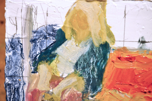 NYC Subway No. 18 4&quot; x 4&quot; x 1.5&quot; oil on cedar wood block