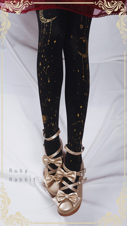 truth2teatold:Ruby Rabbit Drops of the Moon stockings pre-order