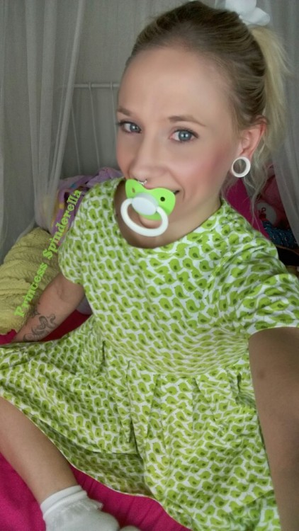 princess-spinderella: Matching paci  Dress from @babyyourdoll My daddy is the best ❤❤