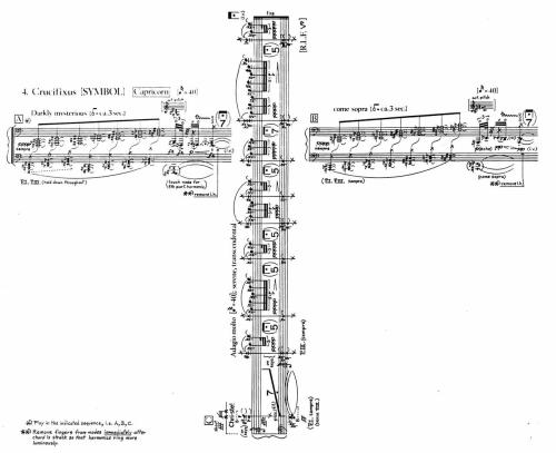 thevoraciousear:Various scores by composer George Crumb. What I find fascinating about these is that they were painstakingly written by hand before computers. The imagination required to come up with these visual as well as aural conceptions for a piece