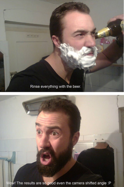 ryanvoid:  interstellardiamond:  couchnap:  girldwarf:  heyfunniest:  How to grow a man beard.  he had to plan this over weeks, he had to spend time taking pics doing this for weeks  wouldn’t he have just taken these pictures in reverse order?  you