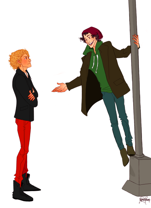 theydieholdinghands: jaimesstump: a pair of idiots ohhh the details on enjolras’ hair though i